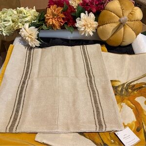 New Pottery Barn Linen Pieced Grainsack Stripe Pillow Cover, 18”